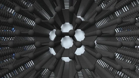 Graphene Conductivity Stack Horizontal loop Light. This nano technology 3D Stock Footage 342869084