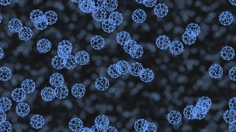 Graphene Fullerene zoom in A. This 3D animation zooming into graphene fullerene Stock Footage 340555553