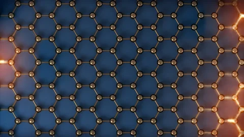 Graphene heat conductivity loop Blue. This nano technology 3D animation Stock Footage 340387772