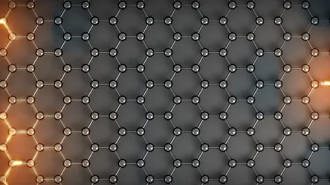 Graphene heat conductivity loop Metal. This nano technology 3D animation Stock Footage 341333735