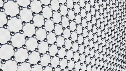 Graphene hexagon background Tech loop chrome with an alpha channel. Video stock 340422423