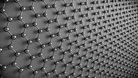 Graphene hexagon engineering background Tech loop Dark. Great backgound to Stock Footage 340037160