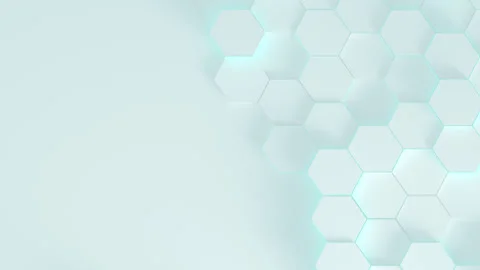Graphene hexagon Tech background stepped loop Light Blue. Great backgound to Stock Footage 339754688