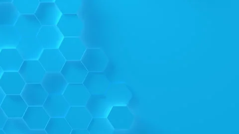 Graphene hexagon Tech background stepped loop Blue. Great backgound to Stock Footage 340368962
