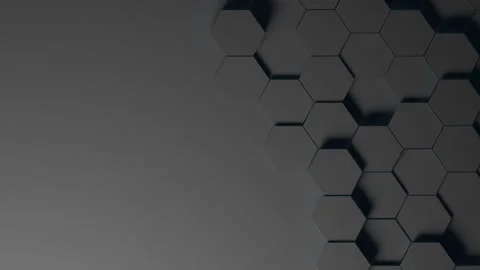 Graphene hexagon Tech background stepped loop Dark. Great backgound to Stock Footage 340559755