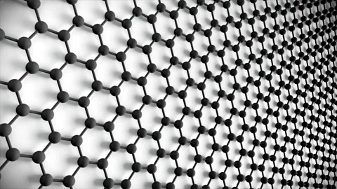 Graphene hexagon technology background loop BW. Great backgound to communicate Stock Footage 340180757