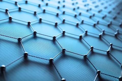 Graphene Hexagonal Atomic Connection Science Technology Stock Illustration
