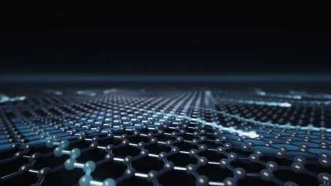 Graphene Hexagonal Lattice Rippling with Electron Pulses Seamless Loop Stock-Footage 347126950