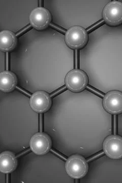 Graphene layer 3d molecular model Stock Illustration