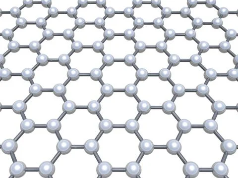 Graphene layer molecular model, 3d render Stock Illustration