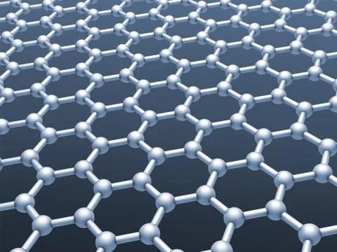Graphene layer structure model. Monochrome 3d render illustration 스톡 일러스트
