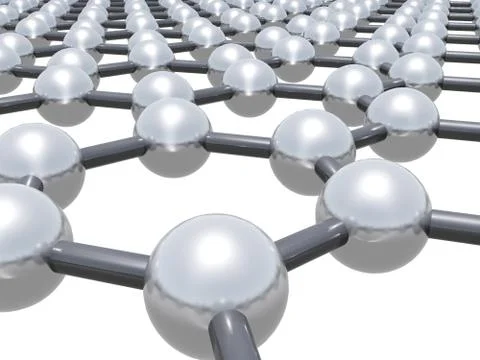 Graphene layer structure, schematic 3d Stock Illustration