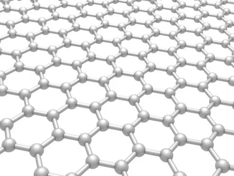 Graphene layer structure schematic model. 3d render illustration isolated on  스톡 일러스트
