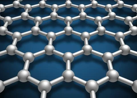 Graphene layer structure schematic model. 3d render illustration 库存插图