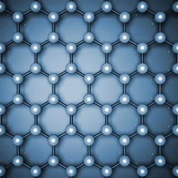 Graphene layer structure, top view. 3d イラスト素材