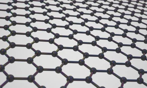 Graphene molecular grid, Crystal cell. 3D render Stock Illustration