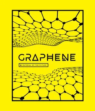 Graphene, a molecular network of hexagons connected together. Chemical network Stock Illustration