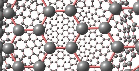 Graphene-like molecular structure isolated on white background Stock Illustration