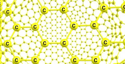 Graphene-like molecular structure isolated on white background Stock Illustration