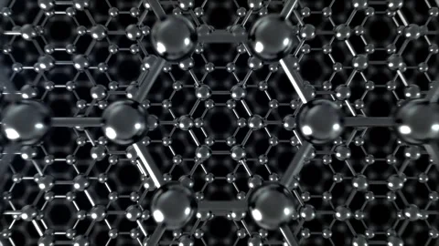 Graphene Nano Material Tech Loop Tunnel Dark Straight. This zoom in nano Stock Footage 341333651