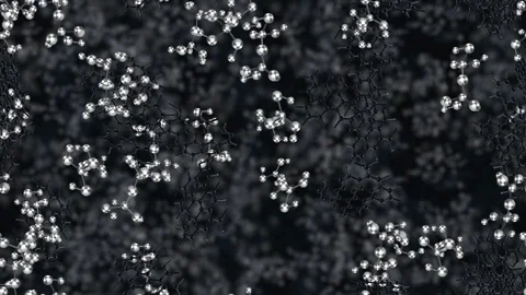 Graphene Nanoplatelets concrete loop tile swirl background. This footage is Stock Footage 345264970