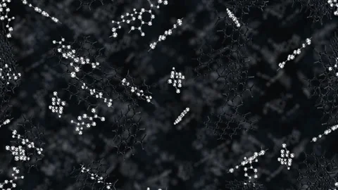 Graphene Nanoplatelets PET loop tile swirl background. This Polyethylene Stock Footage 342252323