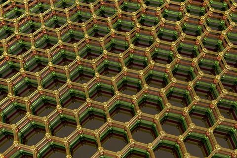 Graphene sheets, 3D illustration Stock Illustration