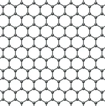 Graphene single layer, 3D schematic molecular structure Stock-Illustration
