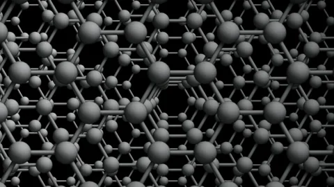 Graphene Stack loop Horizontal BW. This nano technology 3D animation represents Stock Footage 341599785