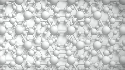 Graphene Stack Nano Tech hexagon loop Vertical BW. This nano technology 3D Stock Footage 341105741