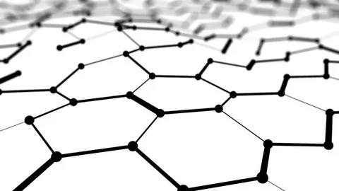 Graphene Structure black-and-white Background Stock Footage 81645338