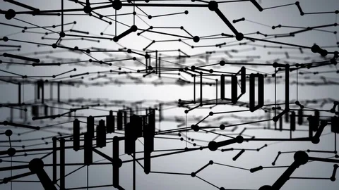 Graphene Structure black-and-white Background Stock Footage 81645386