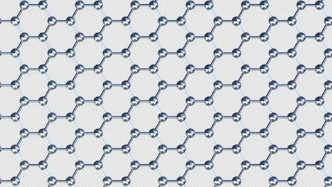 Graphene Structure Nano Tech hexagon loop Horizontal with an alpha channel Stock Footage 340933552
