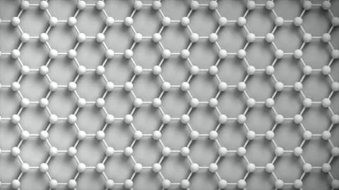 Graphene Structure nano tech loop Horizontal Light. This nano technology 3D Stock Footage 341599815