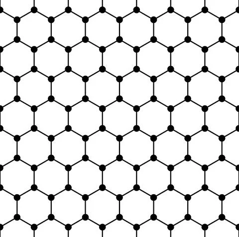 Graphene structure, seamless tile, schematic graphene structure Illustrazione stock