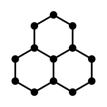 Graphene symbol, schematic molecular structure of graphene Stock Illustration