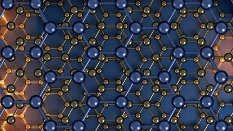 Graphene Thermal Dispersion Stack loop Horizontal Blue. This nano technology 3D Stock Footage 342322645