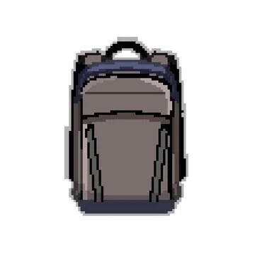 Grapher photo camera backpack pixel art vector illustration 스톡 일러스트