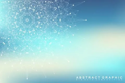Graphic abstract background communication. Big data visualization. Connected Stock Illustration