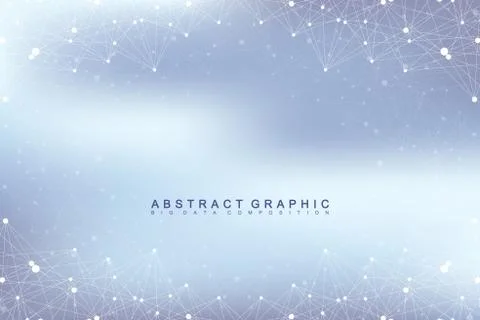 Graphic abstract background communication. Big data visualization. Connected Stock Illustration