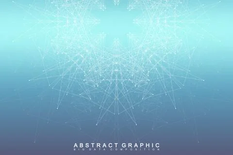 Graphic abstract background communication. Big data visualization. Connected Illustrazione stock