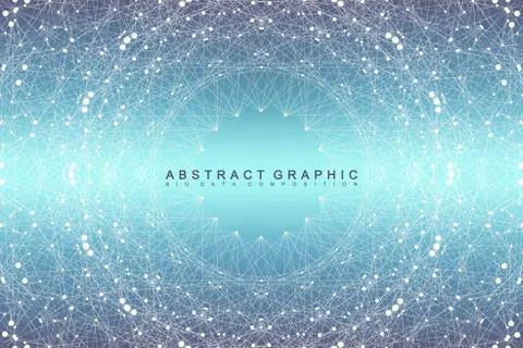 Graphic abstract background communication. Big data visualization. Connected Stock Illustration