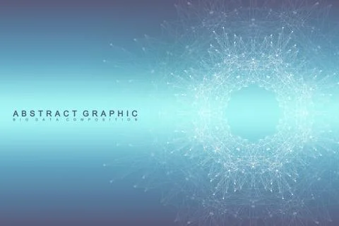 Graphic abstract background communication. Big data visualization. Connected Stock Illustration
