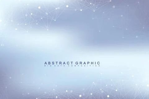 Graphic abstract background communication. Big data visualization. Connected Stock Illustration