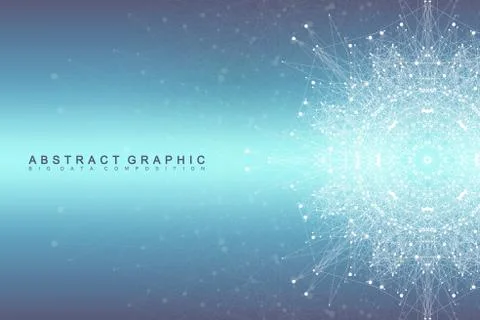Graphic abstract background communication. Big data visualization. Connected Illustrazione stock