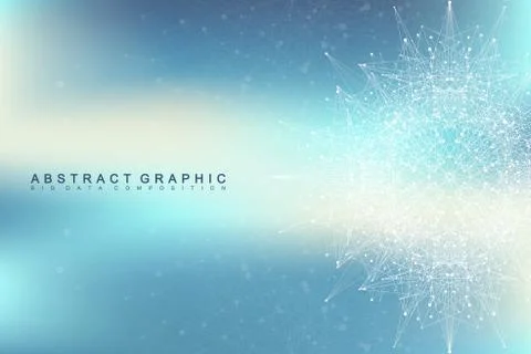 Graphic abstract background communication. Big data visualization. Connected Illustrazione stock