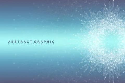 Graphic abstract background communication. Big data visualization. Connected Stock Illustration