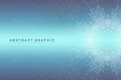 Graphic abstract background communication. Big data visualization. Connected Stock Illustration