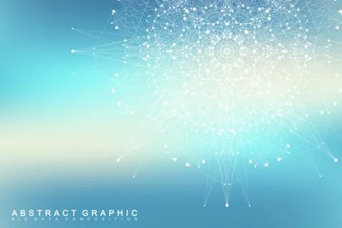 Graphic abstract background communication. Big data visualization. Connected Stock Illustration