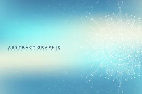Graphic abstract background communication. Big data visualization. Connected Stock Illustration